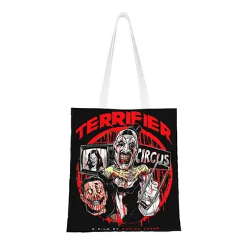 Модные ужасы, сумка для покупок из фильма ужасов на Хэллоуин, холщовая сумка для покупок из вторсырья, Сумка для покупок через плечо