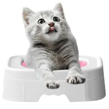 Тренажер для кошачьего туалета В форме паза, автоматический тренажер для унитаза, приучающий кошку к туалету, тренажер для унитаза многоразового использования, безопасный и простой в использовании
