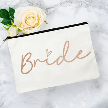 Женская косметичка с логотипом Team Bride с принтом Love, карман для подружки невесты, сумка для губной помады, кисточки для макияжа, сумка для стирки большой емкости для свадьбы