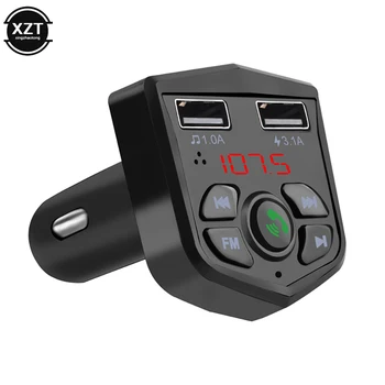 Bluetooth-совместимая версия 5.0 FM-передатчик Автомобильный плеер Комплект Карты Автомобильное Зарядное устройство QC3.0 Двойной USB-Вольтметр и AUX ВХОД/ВЫХОД постоянного тока 12/24 В