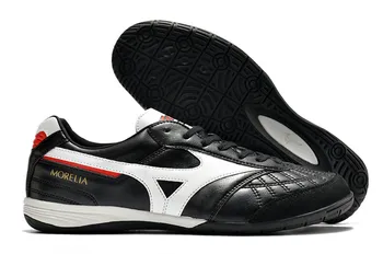 Аутентичная Мужская спортивная обувь Mizuno Creation MORELIA IC M8, Уличные кроссовки Mizuno Черного / Белого / красного цвета, Размер Eur 40-45