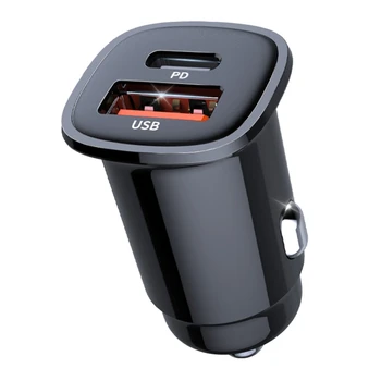 Автомобильное зарядное устройство USB мощностью 30 Вт Type C для быстрой зарядки телефонного адаптера PD для мобильного телефона GPS Dropship