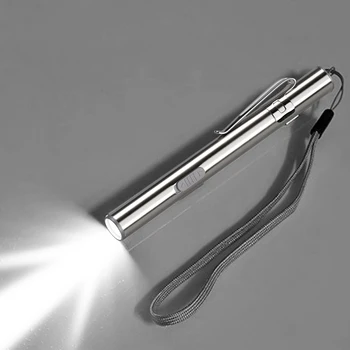 Usb Mini, профессиональная медицинская портативная ручка, перезаряжаемый фонарик, Светодиодный фонарик, зажим из нержавеющей стали