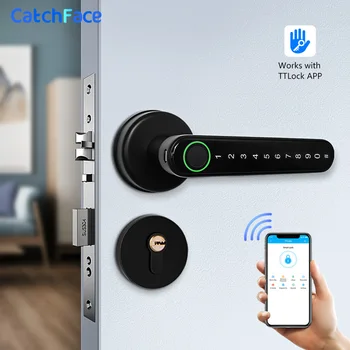 Bluetooth Биометрический замок по отпечатку пальца с ключами Приложение TTlock Цифровой умный дверной замок Электронная ручка Блокировки Wifi Alexa / Google Home