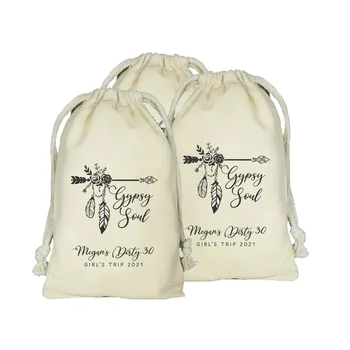 Сумки для подарков Gypsy Soul Party, набор из 20 персонализированных богемных сумок, сумки для угощений на заказ, Gypsy Soul, сумки для подарков в стиле бохо
