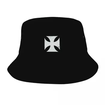 Пляжная шляпная одежда Байкерский крест Железный крест Товарная панама Harajuku Унисекс Шляпа от солнца Мотоциклетная Панама Рыбацкие кепки на открытом воздухе