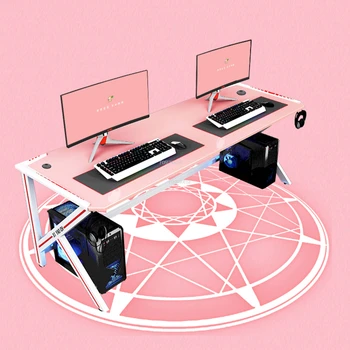 Современные деревянные компьютерные столы Европейская Офисная мебель Настольный Бытовой игровой стол Креативный Розовый набор компьютерных столов и стульев