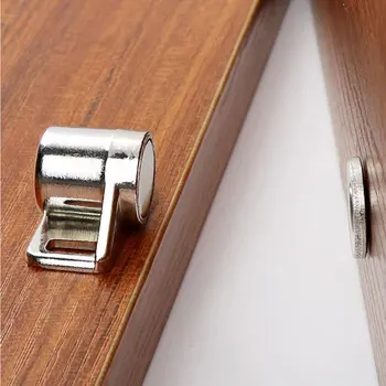Магнитная защелка дверцы шкафа, магнитный фиксатор дверцы мебели, прочная защелка с мощными неодимовыми магнитами, защелки для шкафа