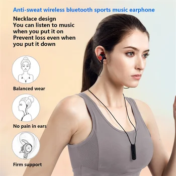 Новый продукт подвесная бинауральная беспроводная Bluetooth-гарнитура ушного типа с микрофоном, стерео тяжелыми басами, спортивная музыкальная гарнитура, защищающая от пота