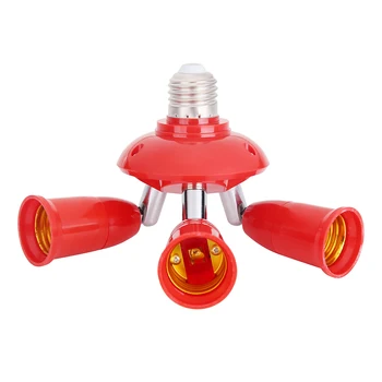 Гибкие преобразователи цоколя светодиодной лампочки 3 в 1 от E27 к E27 Разветвитель цоколя лампы, Держатель адаптера светодиодной лампочки