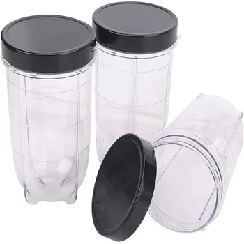 3 Упаковки чашек для блендера по 16 унций с крышками, совместимых с запасными частями Magic Bullet для соковыжималки-миксера MB1001 мощностью 250 Вт
