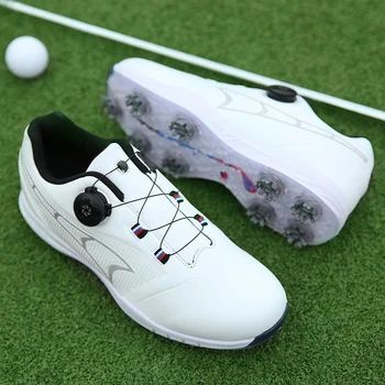 Новая профессиональная обувь для гольфа с шипами, уличная удобная одежда для гольфа для мужчин, размер 38-45, прогулочные кроссовки, Роскошная обувь для ходьбы