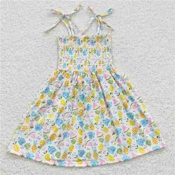 Новая летняя юбка для девочек на подтяжках 2023 года, модный бутик, весенне-летний дизайн с мультяшным принтом, юбка для девочек
