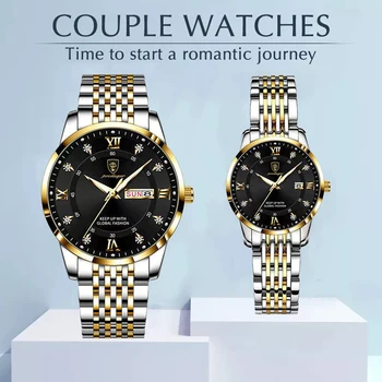 Наборы часов Diamond His Hers для мужчин и женщин, роскошные Брендовые водонепроницаемые Мужские Женские наручные часы, пара предметов для влюбленных 2022