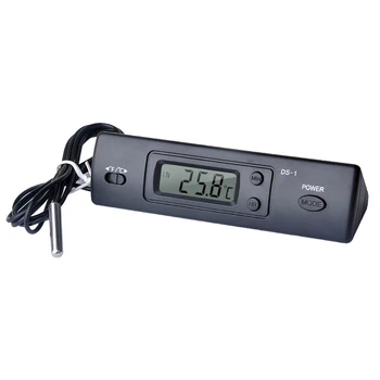 автомобильный термометр 1шт ЖК-дисплей C/F Часы Датчик температуры Контроллер Внутренний Наружный Термостат с датчиком для автомобиля