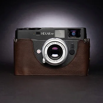 Дизайн сумки-чехла для фотоаппарата KONICA Hexar RF ручной работы из натуральной кожи