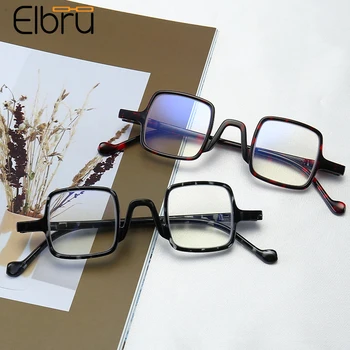 Elbru Vintage Anti Blue Light Квадратные Очки Для Чтения В стиле Ретро, Модные Сверхлегкие Очки Для Мужчин И Женщин, Анти-Усталость, Пресбиопические Очки
