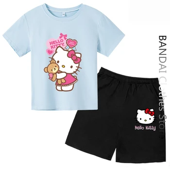 Sanrio my Melody/ летняя новинка для девочек, милая футболка с рисунком 
