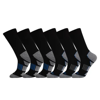 6 Пар мужских компрессионных носков для бега, футбольных, снимающих усталость, облегчающих боль в голени, черных, подходящих для спортивных носков высокого качества