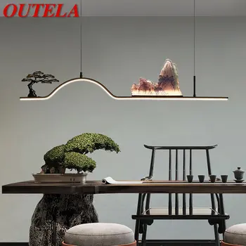 Подвесной потолочный светильник OUTELA в китайском стиле, современный креативный дизайн, Ландшафт холма, светодиодные светильники, люстры для домашней столовой Чайханы
