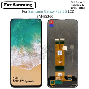 6,6 ‘Для Samsung Galaxy F52 5G Дисплей Замена ЖК-экрана для Samsung f52 SM-E5260 ЖК-дисплей Сенсорная панель экрана pantalla