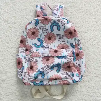 2023 Прямая поставка, модные сумки Wild Soul Kids Flower White, рюкзаки для девочек