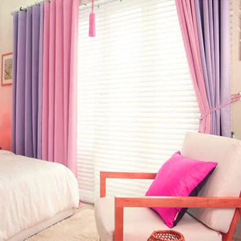 Корейские фиолетовые/Розовые плотные шторы для гостиной, кухни, спальни, шторы Cortina Quarto Home Decor 2 * 2.6 м, Индивидуальные 1шт