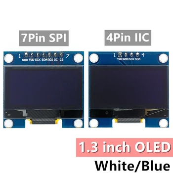 RoHS 1,3-дюймовый OLED-модуль белый/синий SPI/IIC I2C Цвет связи 128X64 1,3-дюймовый OLED-ЖК-светодиодный дисплейный модуль 1,3 