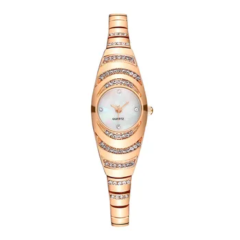 Модные брендовые женские часы, женские кварцевые часы, браслет, простое Розовое золото, роскошные женские часы со стразами, подарки для девочек, Прямая поставка