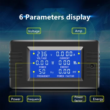 Цифровой тестер напряжения постоянного тока 100A 10A 5A, Измеритель частоты энергопотребления, сопротивления, электрического напряжения PZEM-022