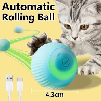 Умные электрические игрушки для кошек с мячом, автоматические катящиеся игрушки для кошек, дрессирующие самодвижущихся котенков, игрушки для интерактивных игр в помещении