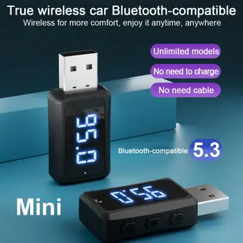 Передача данных без потерь Легкий автомобильный Bluetooth-совместимый передатчик 5.3, USB-адаптер, автомобильные аксессуары