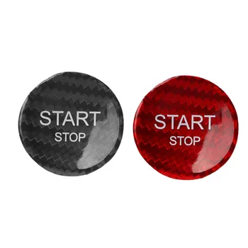 Крышка кнопки включения зажигания Push Start Надежная крышка переключателя кнопки запуска и остановки двигателя из углеродного волокна с обратным клеем для автомобиля