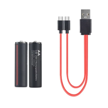 Литий-ионная Замена USB 1.5 V AA Перезаряжаемая 2600mWh для Пульта дистанционного управления