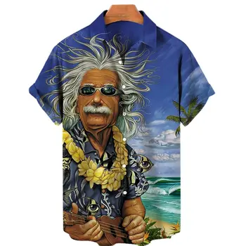 2023 Рубашки в гавайском стиле, мужские рубашки с 3D принтом, рубашки для мужчин, пляжная уличная одежда, повседневные топы с короткими рукавами, мужская одежда, лето