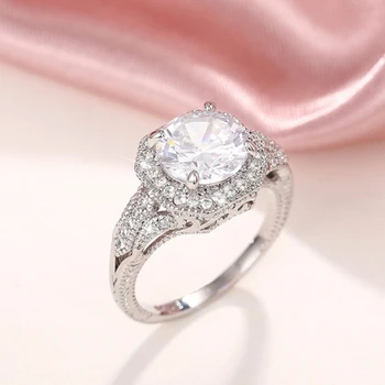 2023 Сверкающее белое кольцо с кубическим цирконием Для женщин для помолвки, свадьбы, Изысканное женское кольцо на палец, подарок для вечеринки, модные украшения