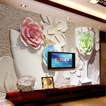 beibehang Пользовательские обои 3D цветок открытая гостиная спальня фреска 5D фон обои 8d кристалл живопись papel de parede