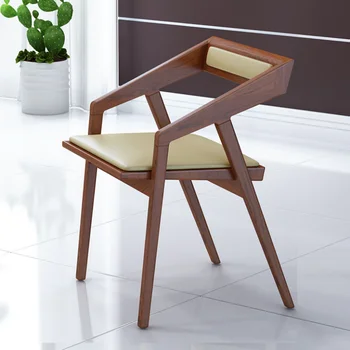 Деревянный обеденный стул для спальни с подлокотниками, Дизайнерский комод в скандинавском стиле, Обеденный стул на открытом воздухе, Офисная Современная Роскошная мебель для дома Stuhl