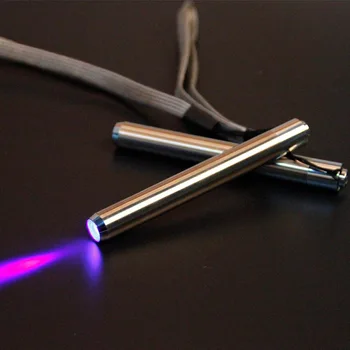 Мини-карманный фонарь из нержавеющей стали Led 365/395 УФ-фонарик с ультрафиолетовым излучением, батарейка типа АА для обнаружения маркера проверки