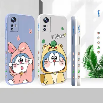 Жидкий Силикон Для Xiaomi 13 12 12S 12X 11 11T 10 10S 10I 9 9SE 8 8SE Pro Ultra Lite Чехол Cute D-Doraemon Anime Case Funda
