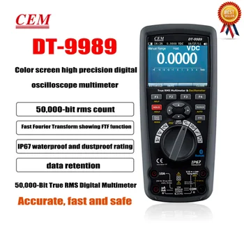 Промышленный мультиметр CEM DT-9989 True RMS с цветным ЖК-дисплеем TFT, осциллографический мультиметр с цифровым дисплеем