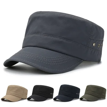 Быстросохнущие военные шляпы для мужчин, летние бейсболки с плоским верхом, женские уличные армейские кепки, сетчатая дышащая военная кепка