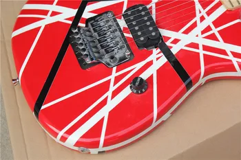 китайская гитарная фабрика custom new 5150 Striped Series Красный/Черный/Белый Кленовый гриф Floyd tremolo электрогитара 531