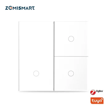 Zemismart Tuya Zigbee Smart Switch EU С защитой от отпечатков пальцев, Закаленный Кнопочный Прерыватель Homekit Alexa Google Home Control