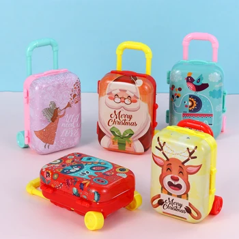 Рождественский подарок для детей, детский дорожный багаж, сумки, кейс, Тележка для хранения Рождественского чемодана, мини-кейс, Игрушки, Аксессуары для кукол