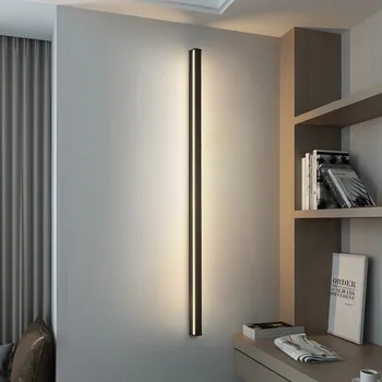 Креативная линейная светодиодная лента для прикроватных светильников в спальне, современные и простые настенные светильники в скандинавском стиле для гостиной, настенный светильник