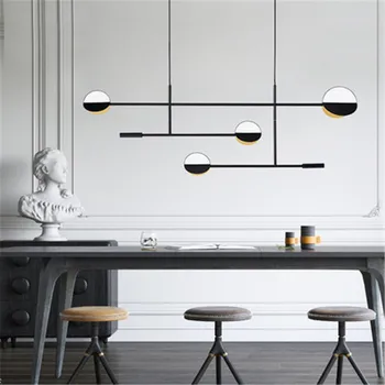 Люстры в ресторане в скандинавском минимализме, декоративные светильники в кофейне в стиле постмодерн, линейный светильник