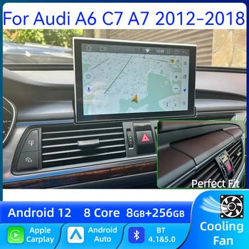 Для Audi A6 C7 A7 2012 2013 - 2017 2018 Система Android 12 Автомобильный экранный плеер GPS Навигация Мультимедиа Стерео радио CarPlay Auto
