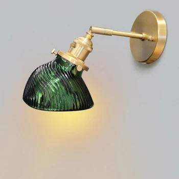 Скандинавский зеленый винтажный настенный светильник nordic brass стеклянное бра настенный светильник прикроватная тумбочка для спальни ванная комната лестница балкон внутренний светильник