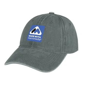 Сделано с винтажным ретро логотипом Macromedia # 2 Ковбойская шляпа, походная шляпа, кепка для пляжной прогулки, кепка с застежкой на спине, женская мужская кепка